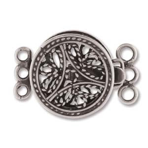 Antiqued Silver 24mm Barrel Lock Clasp