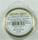 Artistic Wire Non Tarnish Brass 22ga Wire - 15 Yard Spool