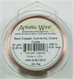 Artistic Wire Bare Copper 24ga Wire - 20 Yard Spool