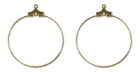 BHP30RGP - 30mm Gold Plated Beading Hoops - 1 Pair