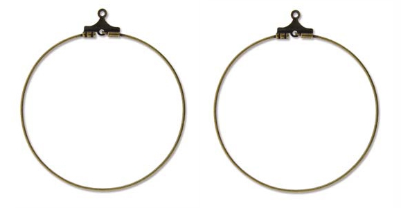 BHP40RABP - 40mm Antique Brass Plated Beading Hoops - 1 Pair