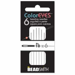 BeadSmith ColorEyes #10 Long Beading Needles - 6 Pieces