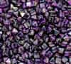 6mm Czech Glass Pyramid 2-Hole Beadstud - BST06-00030-95500 - Magic Purple - 4 Beads