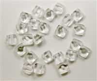 8mm Czech Glass Pyramid 2-Hole Beadstud - BST08-00030 - Crystal - 4 Beads