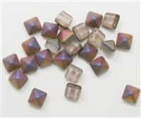 8mm Czech Glass Pyramid 2-Hole Beadstud - BST08-00030M-29500 - Matte Sliperit - 4 Beads
