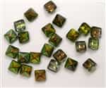 8mm Czech Glass Pyramid 2-Hole Beadstud - BST08-95400 - Magic Flame - 4 Beads