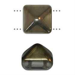 12mm Czech Glass Pyramid 2-Hole Beadstud - BST12-22601 - Crystal Bronze Capri - 1 Bead