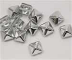 12mm Czech Glass Pyramid 2-Hole Beadstud - BST12-00030-27001 - Crystal Silver - 1 Bead