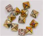 12mm Czech Glass Pyramid 2-Hole Beadstud - BST12-00030-27101 - Crystal Capri - 1 Bead