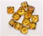 12mm Czech Glass Pyramid 2-Hole Beadstud - BST12-00030-86800 - Crystal Picasso - 1 Bead