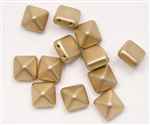 12mm Czech Glass Pyramid 2-Hole Beadstud - BST12-01710 - Matte Gold - 1 Bead