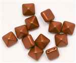 12mm Czech Glass Pyramid 2-Hole Beadstud - BST12-01750 - Matte Copper - 1 Bead