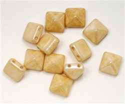 12mm Czech Glass Pyramid 2-Hole Beadstud - BST12-02010-14413 - Champagne - 1 Bead