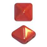 12mm Czech Glass Pyramid 2-Hole Beadstud - BST12-93400-14000 - Coral Shimmer - 1 Bead