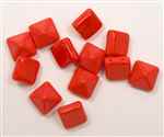 12mm Czech Glass Pyramid 2-Hole Beadstud - BST12-93400 - Coral - 1 Bead