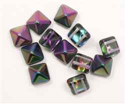 12mm Czech Glass Pyramid 2-Hole Beadstud - BST12-95500 - Magic Lilac - 1 Bead