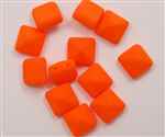 12mm Czech Glass Pyramid 2-Hole Beadstud - BST12-BNOR - Bright Neon Orange - 1 Bead