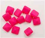 12mm Czech Glass Pyramid 2-Hole Beadstud - BST12-BNPK - Bright Neon Pink - 1 Bead