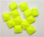 12mm Czech Glass Pyramid 2-Hole Beadstud - BST12-BNYE - Bright Neon Yellow - 1 Bead