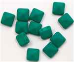 12mm Czech Glass Pyramid 2-Hole Beadstud - BST12-DNEM - Dark Neon Emerald - 1 Bead