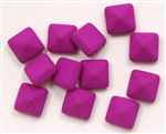 12mm Czech Glass Pyramid 2-Hole Beadstud - BST12-DNVP - Dark Neon Vivacious - 1 Bead