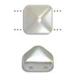 12mm Czech Glass Pyramid 2-Hole Beadstud - BST12-WHT - White Airy Pearl - 1 Bead
