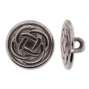 Antique Silver Full Metal 18mm Button - 1 Piece