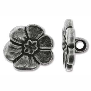 Antique Tin Full Metal 18mm Button - 1 Piece