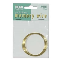 Gold Plated Bracelet Memory Wire - 1 3/4 inches - 12 Turns