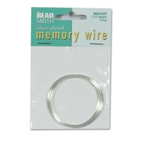 Silver Plated Bracelet Memory Wire - 1 3/4 inches - 12 Turns