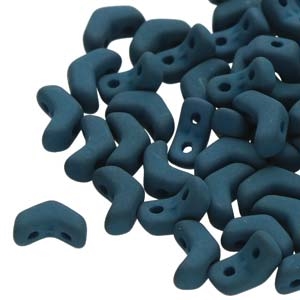 CHV6202010-29530 - Mini ChevronDuo Beads - 6x2mm -  Matte Velvet Dark Teal - 25 Count