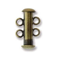 [ CLSP6 ] Antique Brass Plated Magnetic Multi Strand 16mm 2-Strand Slide Clasp