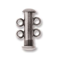 [ CLSP6 ] Antique Silver Plated Magnetic Multi Strand 16mm 2-Strand Slide Clasp