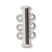 [ CLSP5 ] Silver Plated Magnetic Multi Strand 22mm 3-Strand Slide Clasp