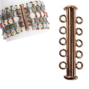 [ CLSP5 ] Copper Plated Multi Strand 31mm 5-Strand Slide Clasp