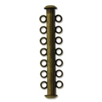 [ CLSP6 ] Antique Brass Plated Multi Strand 41mm 7-Strand Slide Clasp
