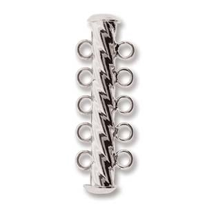Fluted 5-Strand 32mm  Silver Plated Clasp