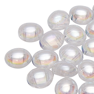 CNDOV101200030-28701 - PRECIOSA Candy Oval 10mm x 12mm Beads - Crystal AB - 10 pcs