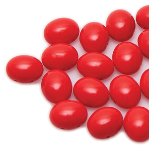 CNDOV101293180 - PRECIOSA Candy Oval 10mm x 12mm Beads - Red - 10 pcs