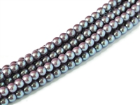 Pearl Shell Round 2mm : CP2-30006 - Plum - 25 pcs