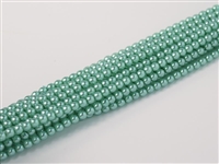 Pearl Coat Round 2mm : CP2-63352 - Pearl - Crystal Light Turquoise - 25 pcs