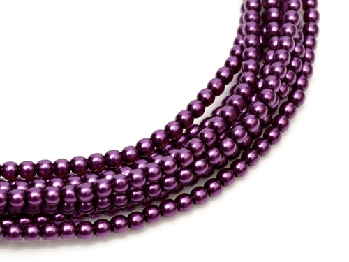 Pearl Coat Round 2mm : CP2-70478 - Shiny Purple - 25 Pieces