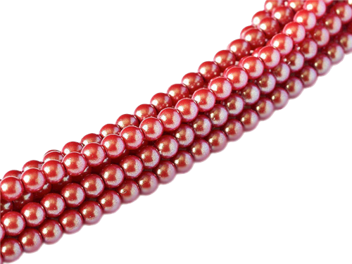 Pearl Coat Round 3mm : CP3-30005 - Pearl Shell Cranberry - 50 pieces