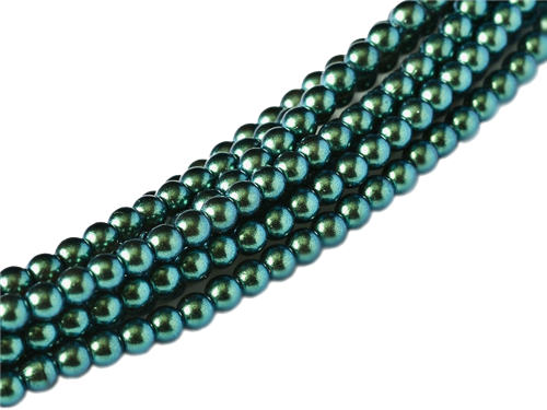 Pearl Coat Round 3mm : CP3-30010 - Pearl Shell Dark Teal - 50 pieces