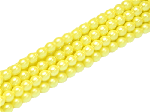 Pearl Coat Round 3mm : CP3-30011 - Pearl Shell Lemon Drop - 50 pieces