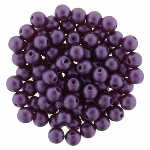 [ 5-1-F-1-B-5 ] Pearl Coat Round 4mm : CP4-25032 - Purple Velvet - 50 pieces