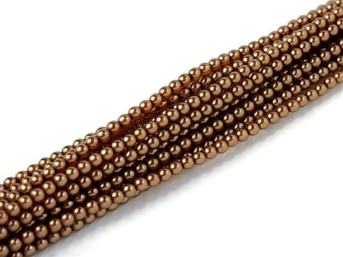 Crystal Pearl Round 4mm : CP4-63192 - Pearl - Crystal Brown - 50 pcs