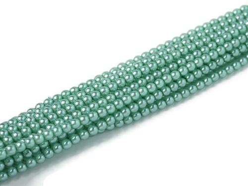 Crystal Pearl Round 4mm : CP4-63352 - Pearl - Crystal Turquoise - 50 pcs