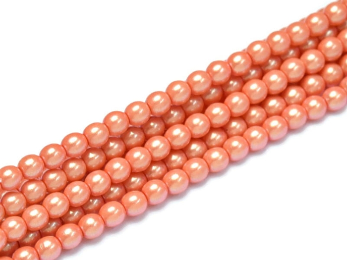 Pearl Shell Round 6mm : CP6-30013 - Orange Sherbet - 25 Pearls