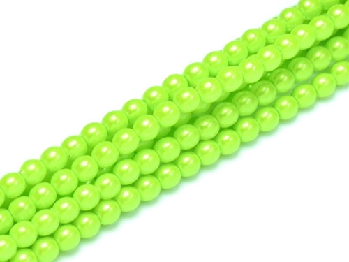 Pearl Shell Round 6mm : CP6-30022 - Chartreuse - 25 Pearls